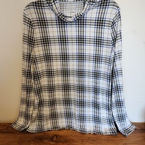Blue and White Plaid Shirt
